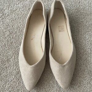 Cream slip on ballet flats